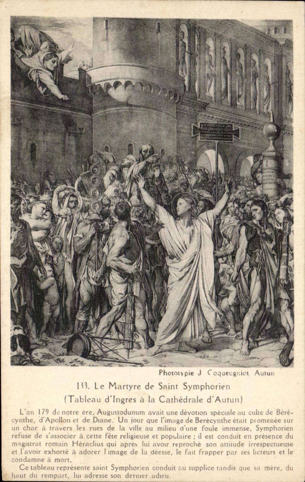 Le Martyre de Saint Symphorien — Tableau d'Ingres à la Cathédrale d'Autun — Phototypie J. Coqueugniet Autun