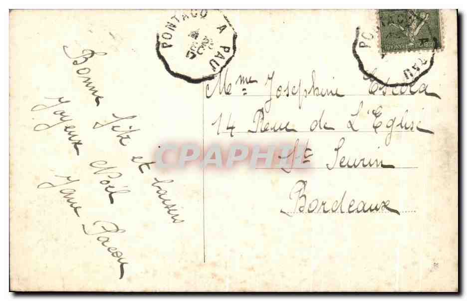 CPA Fantaisie Fleurs Heureux Noel — Rückseite