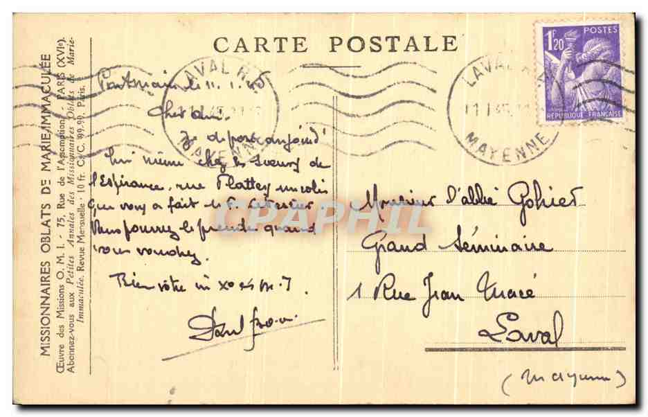 CPA Missions Esquimaudes Serie Femmes Esquimaudes transportant les caisses au debarquement  — Rückseite