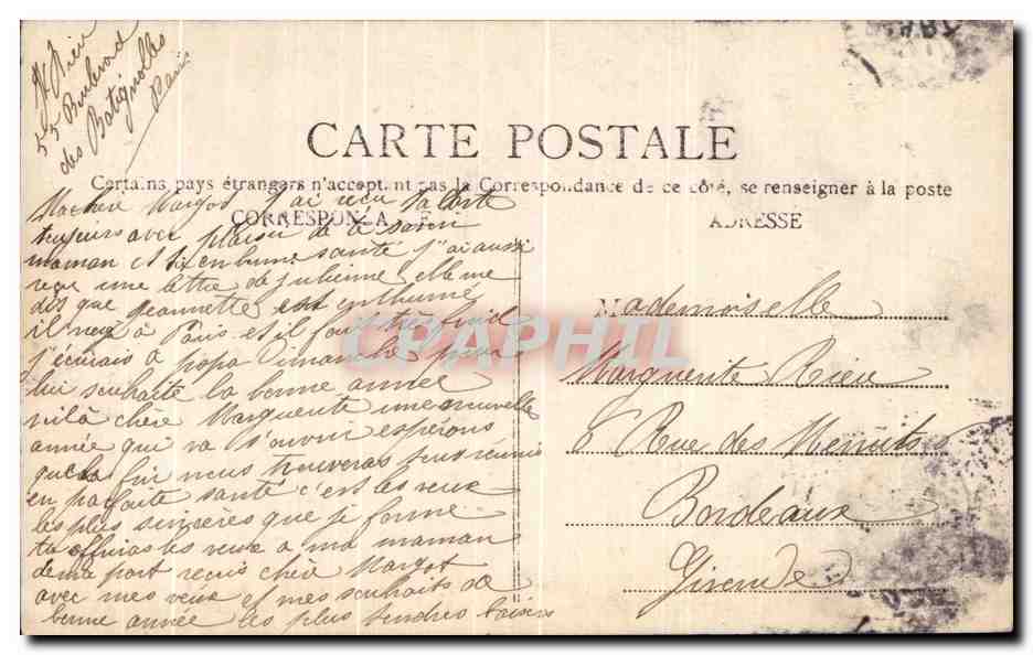 La France — Année 1907 — Éditeur : Boulouque Française — Rückseite