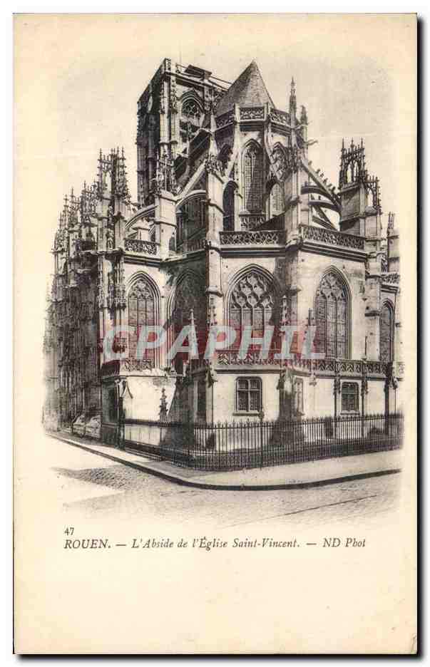 CPA Rouen L'Abside de L'Eglise Saint Vincent