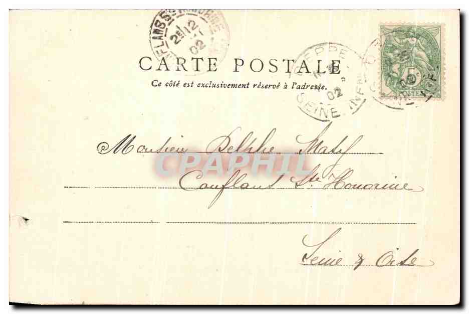 Dieppe — La plage à l'heure du bain — Éditeur M. M. n° 46 — Reverso
