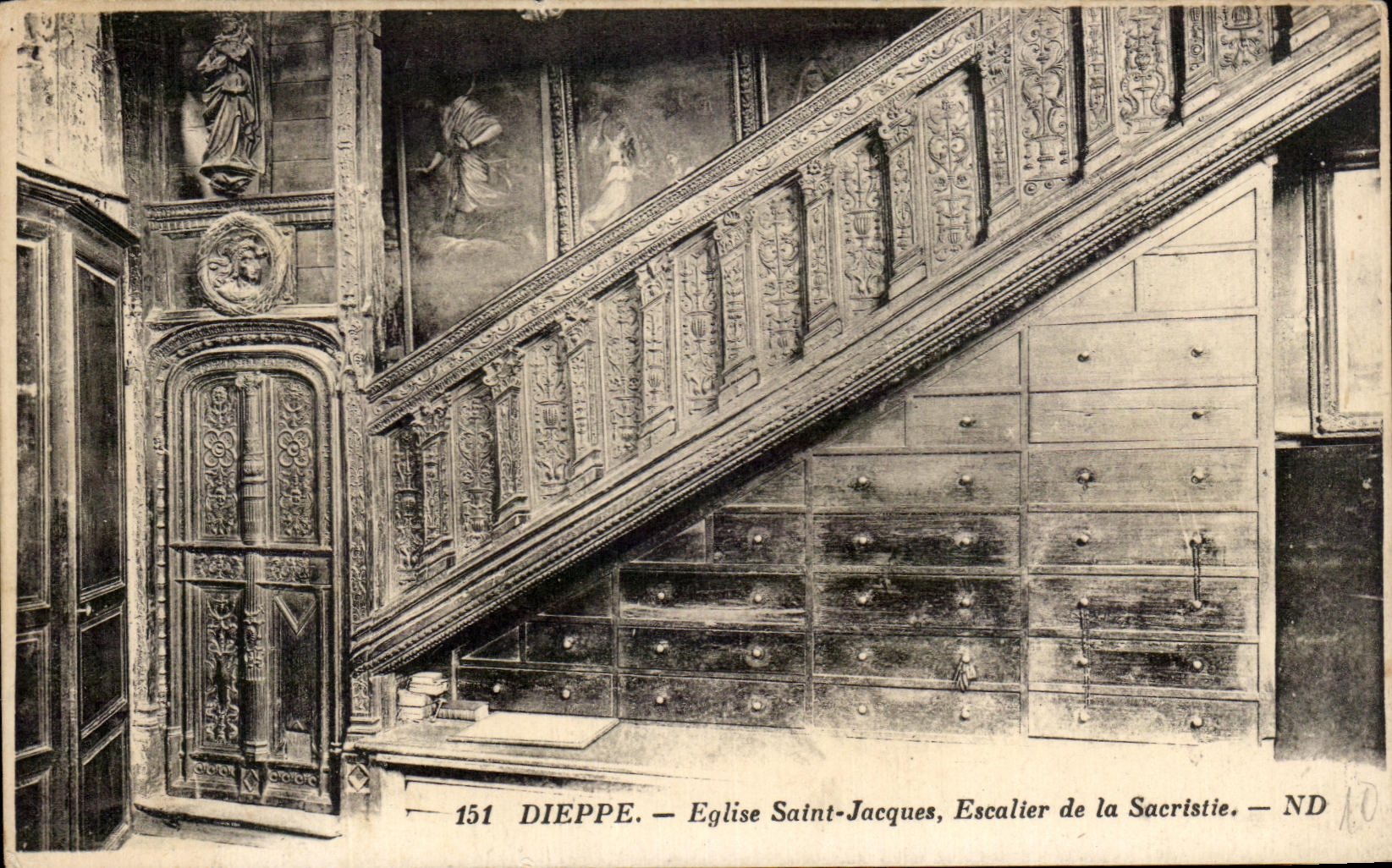 CPA Dieppe Eglise Saint Jacques Escalier de la Sacristie