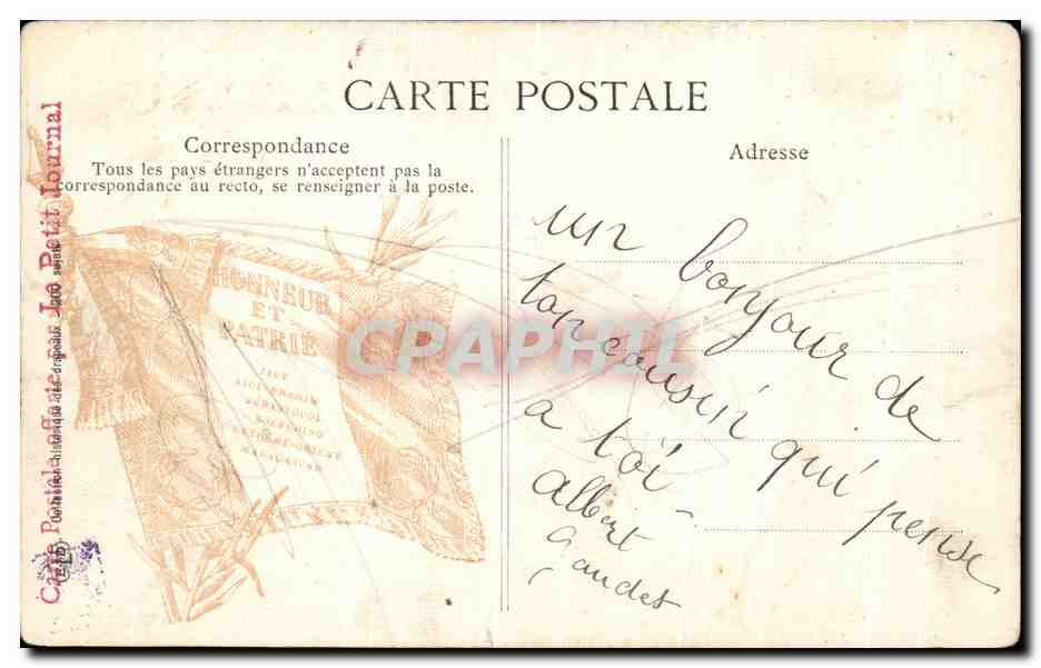 Solferino (1859) — Los 10° Cazadores a Pie se apoderan de una bandera austriaca — Carta regimiento — Reverso