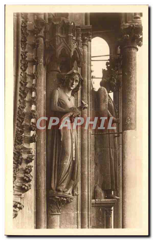 CPA Cathedrale De Reims Transept Nord Eve Et Le Serpent
