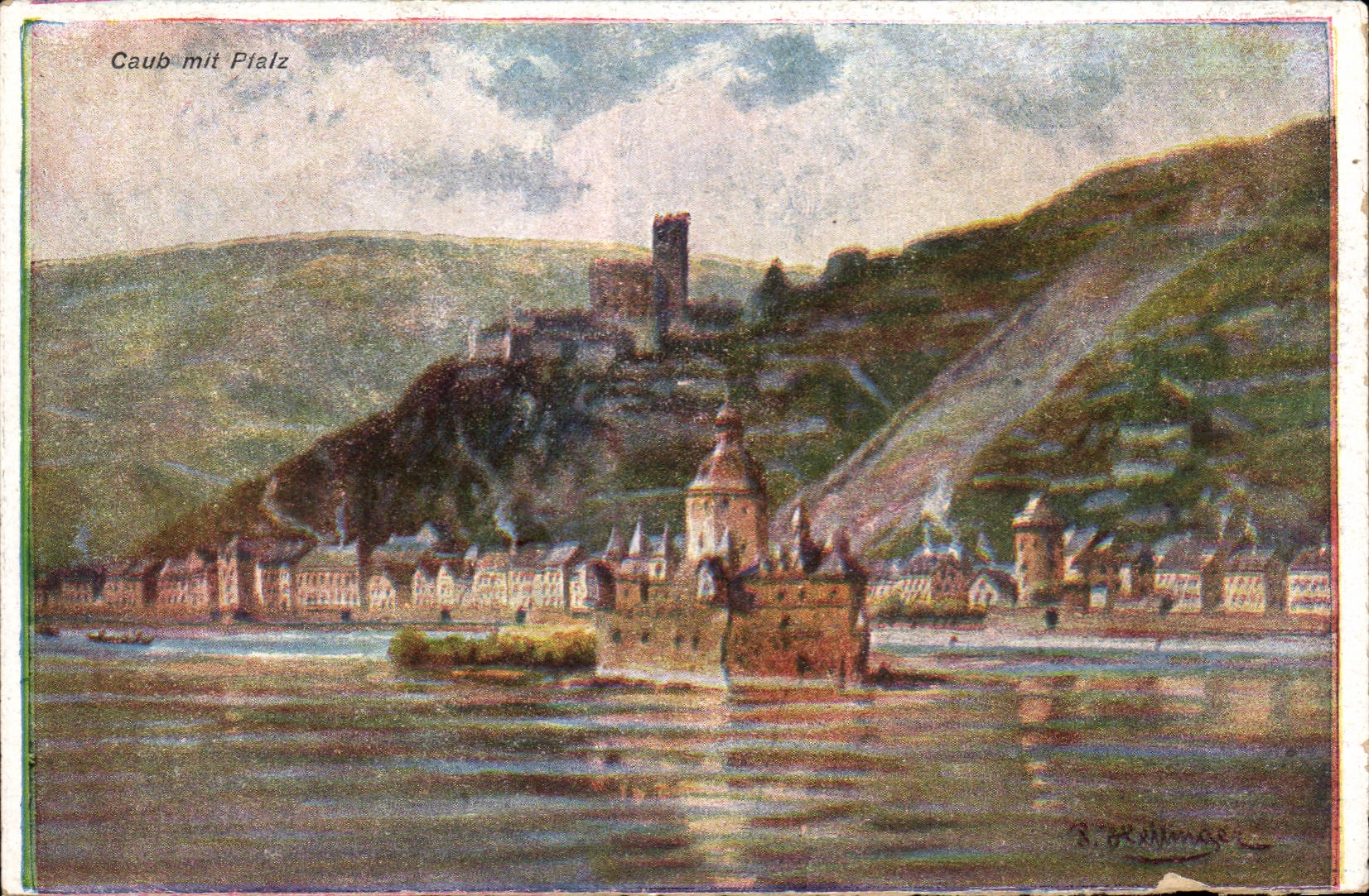 CPA Caub mit Pfalz 