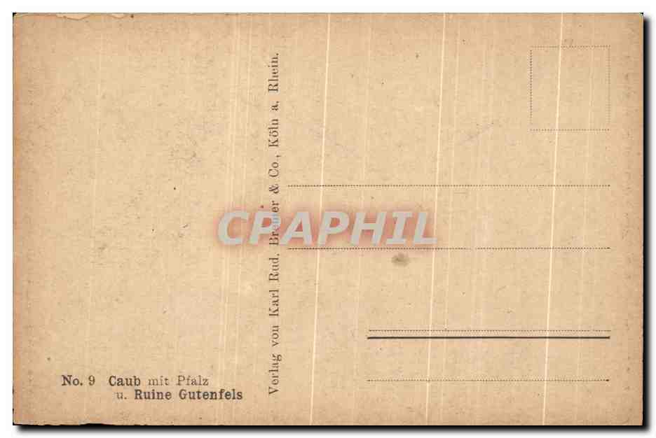 CPA Caub mit Pfalz  — Rückseite