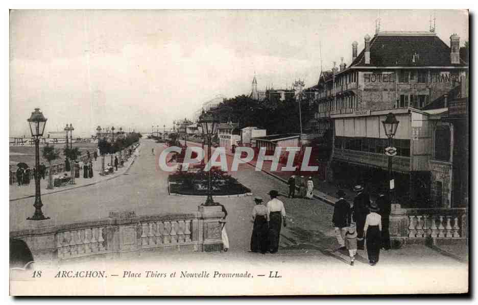 CPA Arcachon Place Thiers Et Nouvelle Promenade