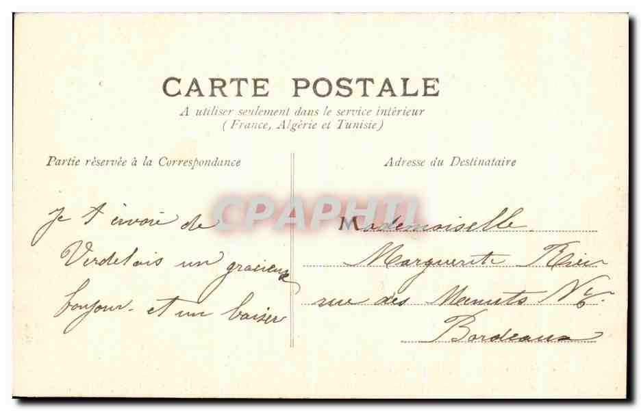CPA Verdelais Clocher Le Calvaire — Back