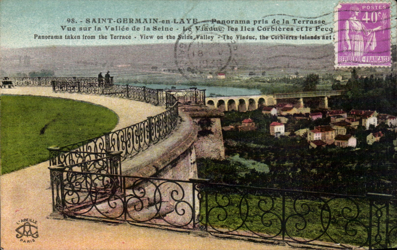 CPA Saint Germain en Laye Panorama pris de la Terrase Vue Sur la Vallee de la Seine 