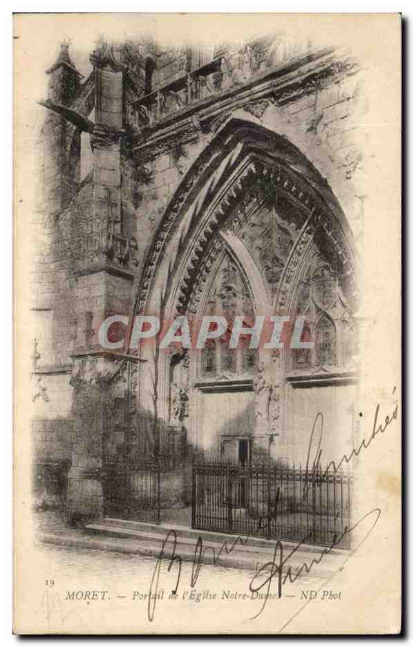 CPA Moret Portail de l'Eglise Notre Dame 