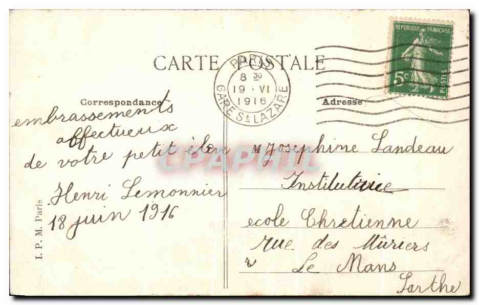 CPA Asnieres Avenue de Courbevoie — Rückseite