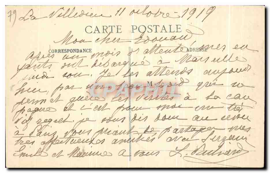 CPA La Mothe St Heraye Chateau de Ville Dieu — Back
