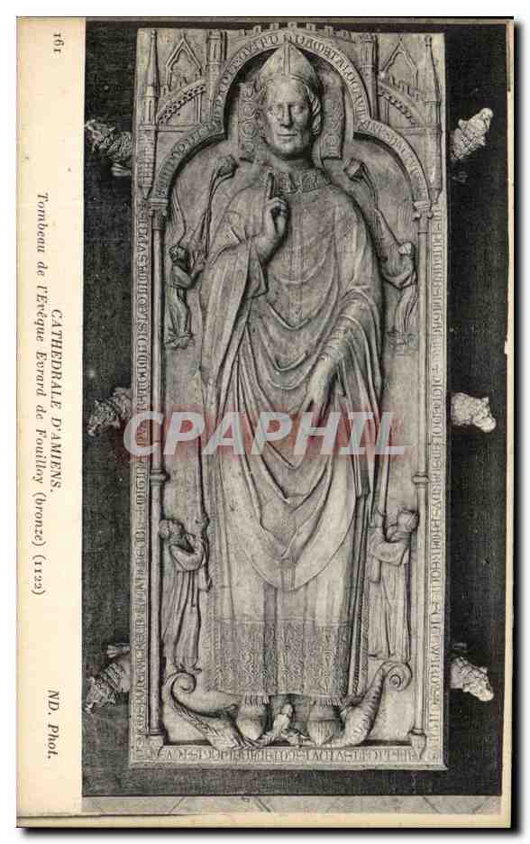 Tombéau de l'Évêque Ésard de Poully (bronze) — Cathédrale d'Amiens — N.D. Phot.