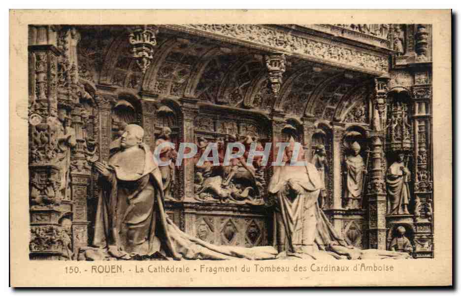 CPA Rouen La Cathedrale Fragment du Tombeau des Cardlnaux d Amboise