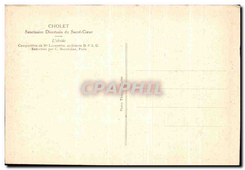 CPA Cholet Sanctuaire Diocesain du sacre Coeur  — Back