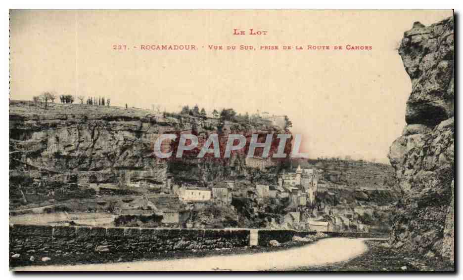 Rocamadour — Vue du Sud prise de la Route de Cahors — Le Lot, n° 237