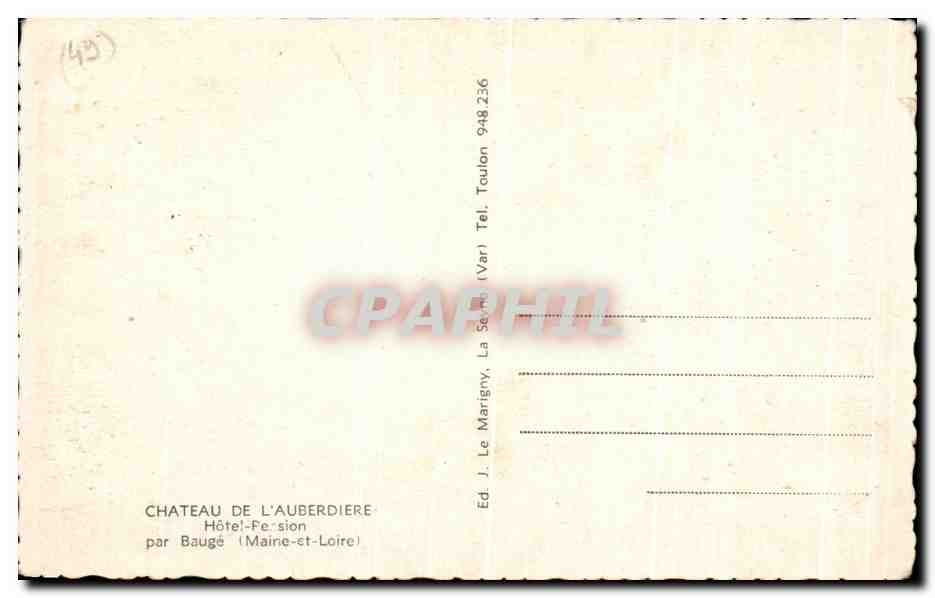 CPA Chateau De L'Auberdiere Hotel Pension Par Bauge — Reverso