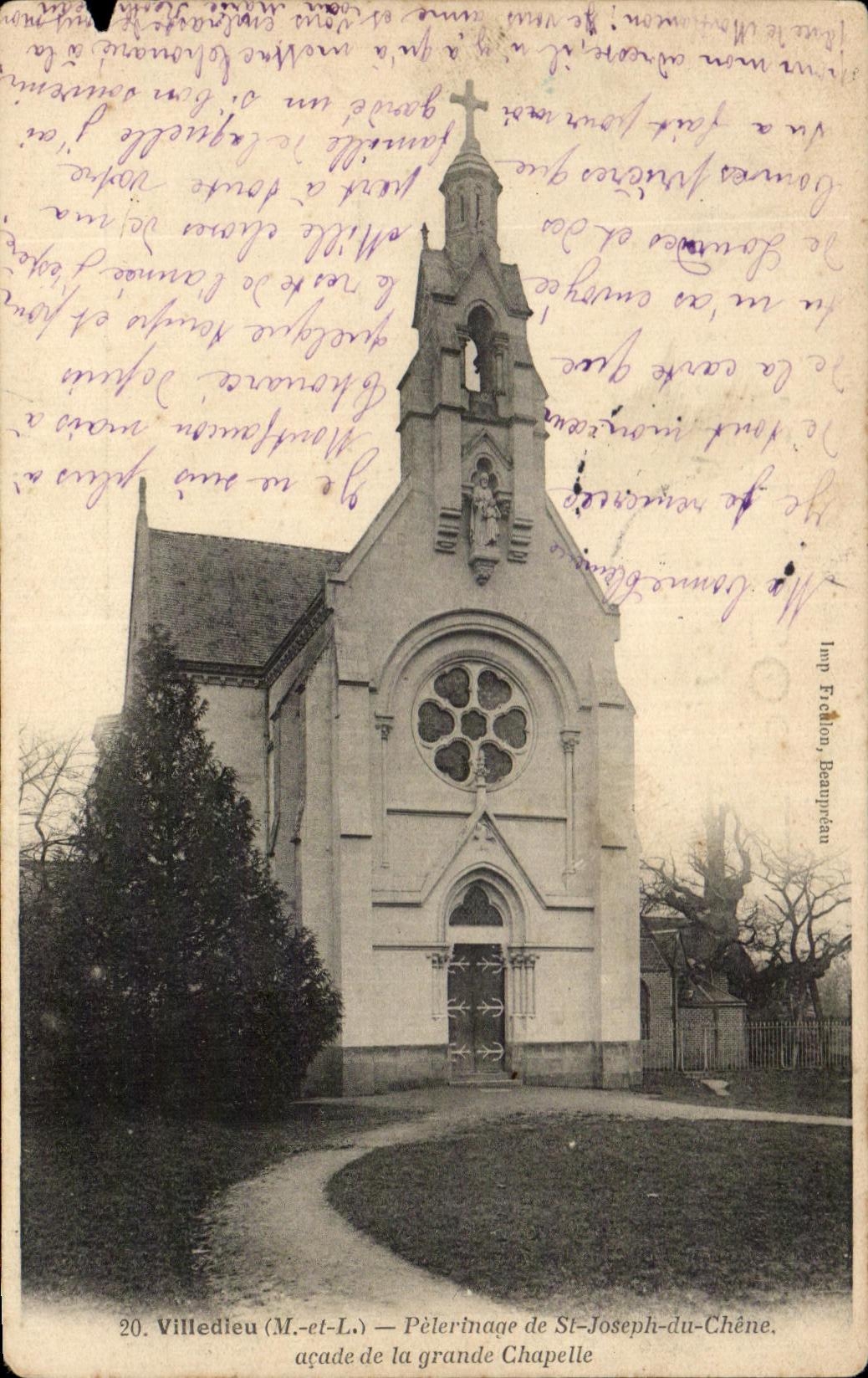 CPA Villedieu Pelerinage de st Joseph du Chene Facade de la Grande Chapelle