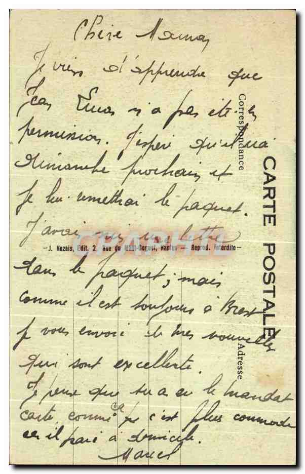 Les bons motifs — 4 jours de consigne à Duconodéc pour s'être moqué de l'école de clairon en tirant des sons incongrus du dit instrument — J. Hozais, n° 58 — Verso
