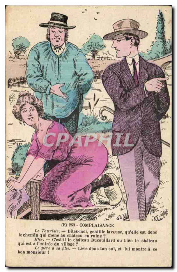 CPA Complaisance Le Touriste Dites mol gentille Laveuse Folklore Illustrateur