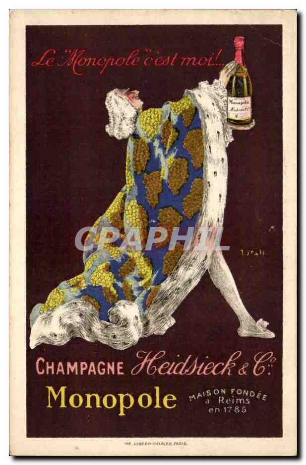Champagne Monopole — Publicité pour la maison Heidsieck & Co — éditée par J. Charles, Paris