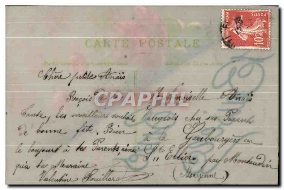 CPA Fennes Baisers Fleurs — Rückseite