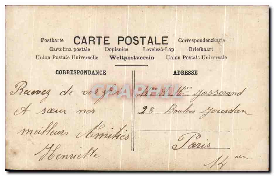 CPA Petit Oiseau qui Vient de France Alsace — Rückseite