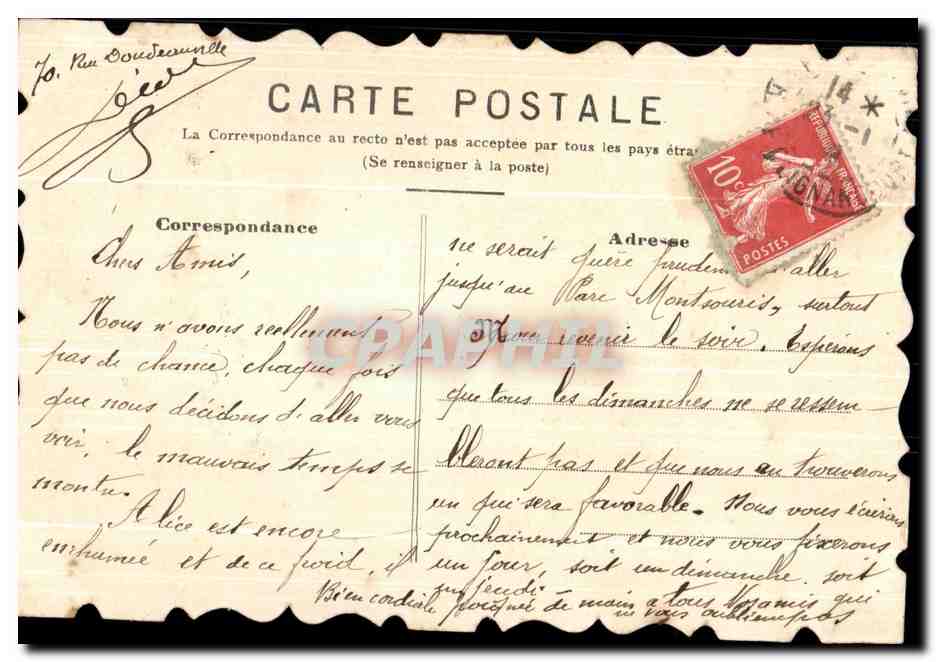 CPA Fantaisie Fleurs Colombe Coeur — Rückseite