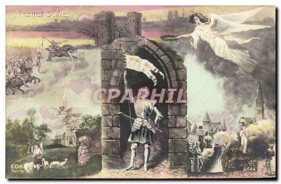 CPA Fantaisie Jeanne d'arc Ange 