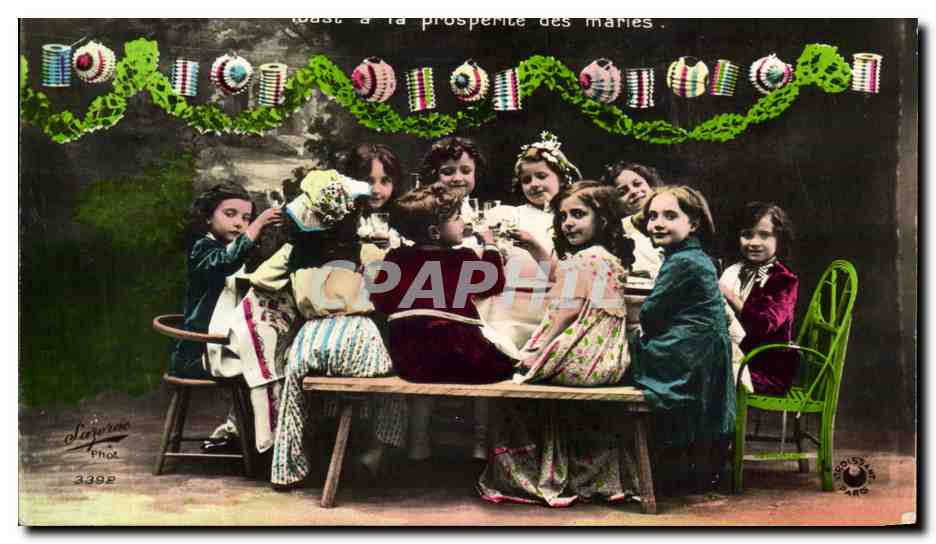 CPA Fantaisie Enfants maries mariage 