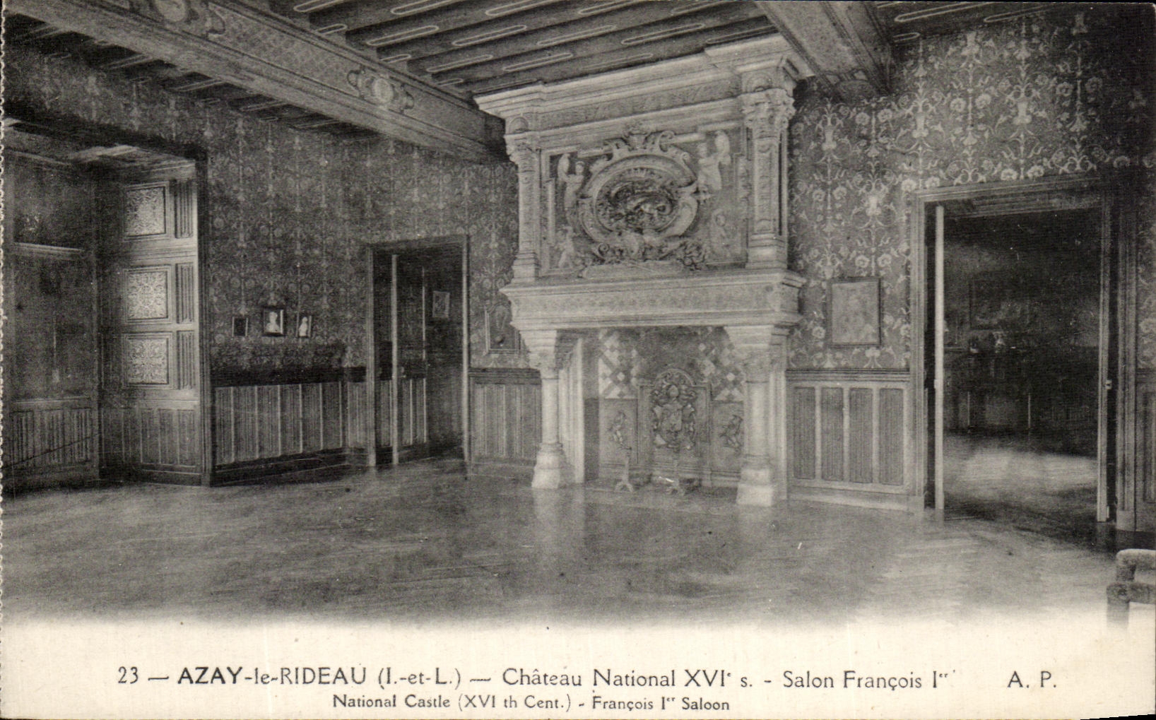 CPA Azay Le Rideau Chateau National Salon Francois 1er