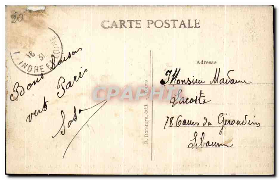 CPA Langeais Le Chateau Cheminee de la salle des gardes — Verso