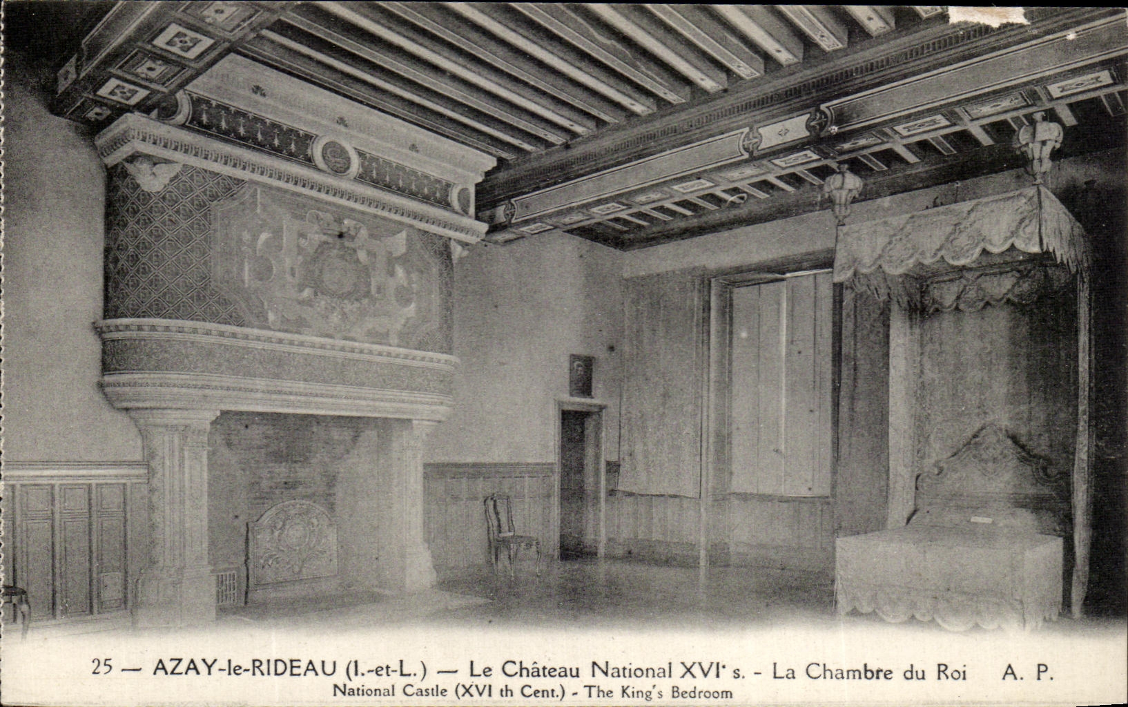CPA Azay Le Rideau Le Chateau National La Chambre Du Roi