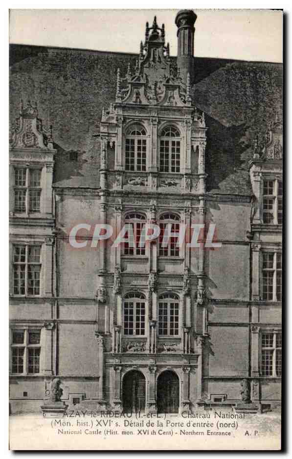 CPA Azay Le Rideau Chateau National Detail de la Porte d'entree 