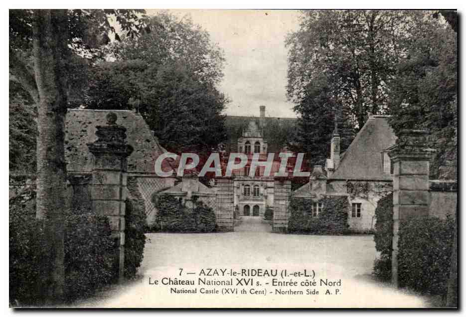CPA Chateau D'Azay Le Rideau Le Chateau Natinal Entree Cote Nord National Castle Northern Side 
