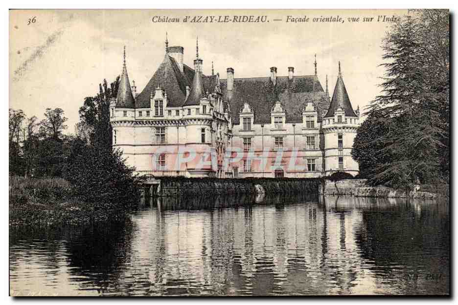 CPA Chateau d'Azay Le Rideau Facade Orientale vue sur L'Indre