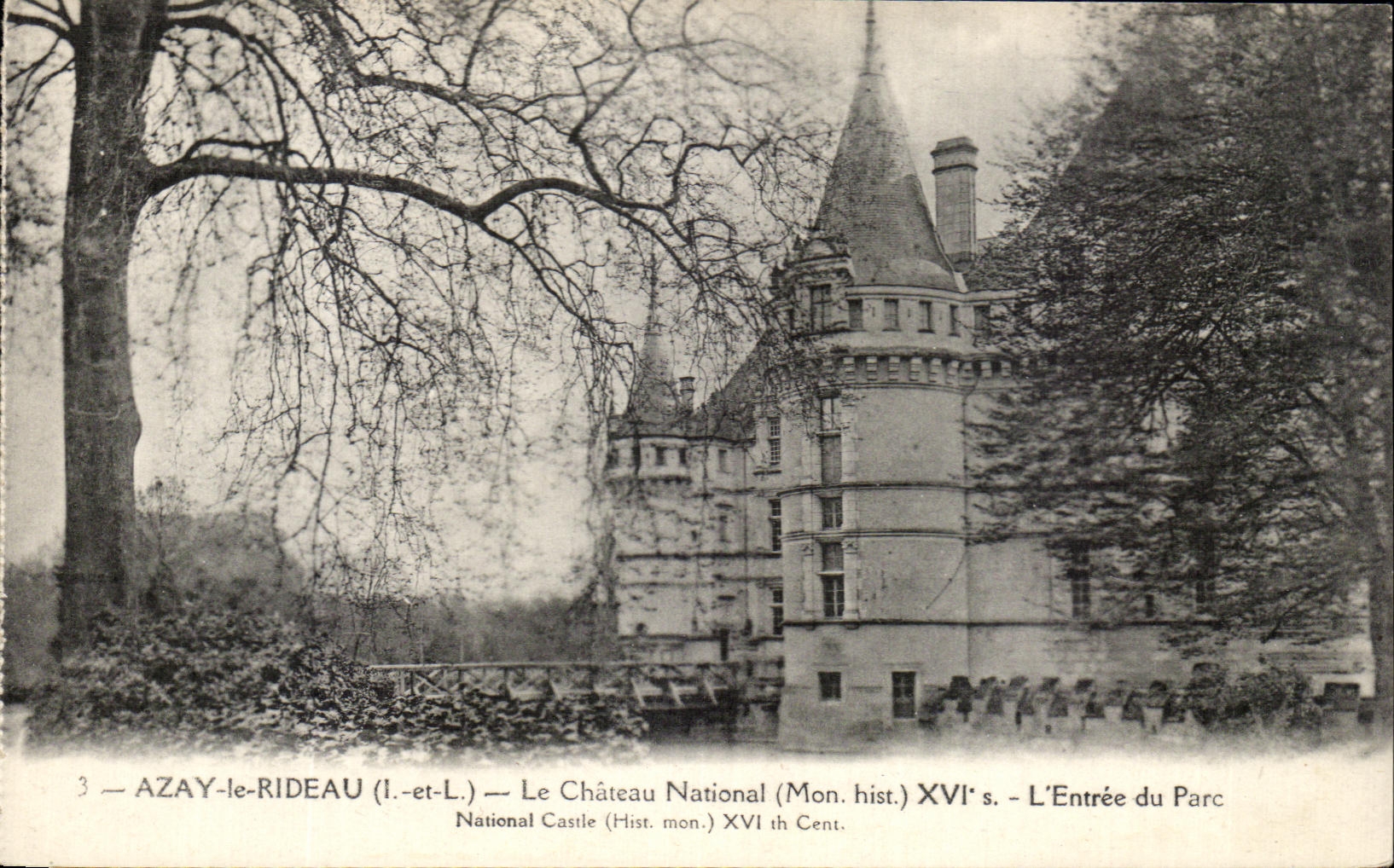 Azay-le-Rideau (Indre-et-Loire) — Le Château National (Monument historique) XVIe siècle — L'Entrée du Parc