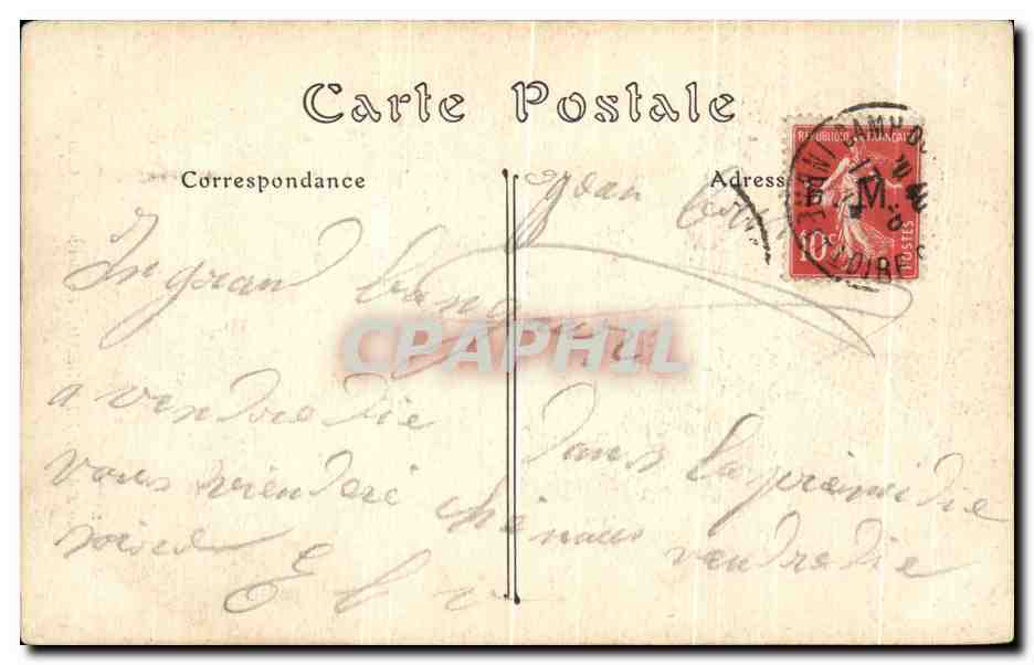 CPA Azay le Rideau La Grille de la Cour d'honneur — Rückseite