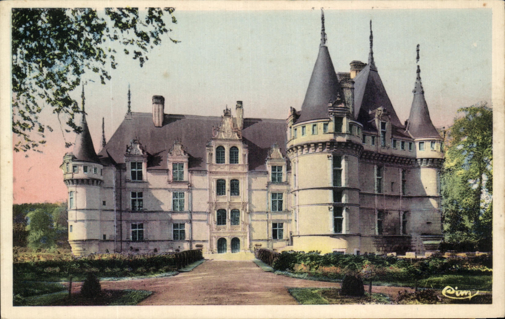 CPA Azay le Rideau Le Chateau National Facade Nord Entree Principale