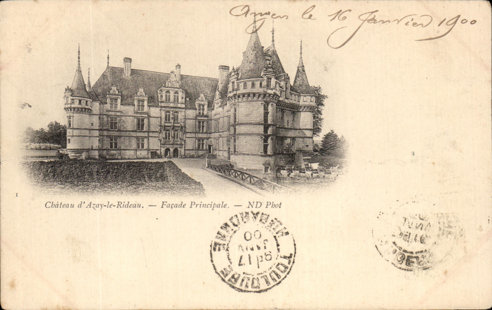 CPA Azay le Rideau Le Chateau Facade Principale