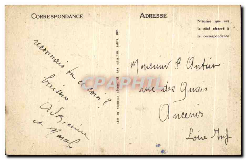 CPA Azay le Rideau Le Chateau Allee Principale de la Tour Nord Est — Rückseite