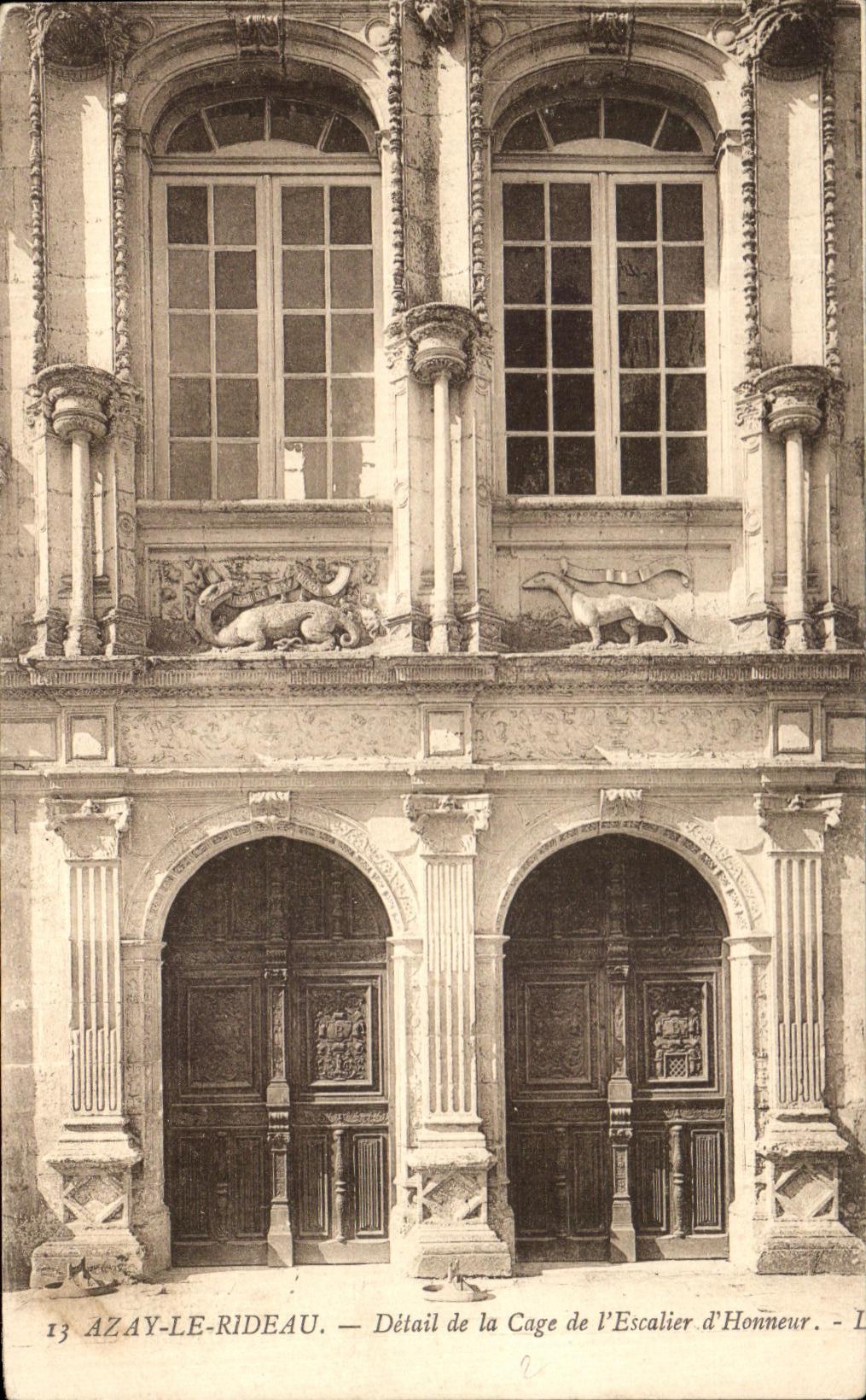 CPA Azay le Rideau Detail de la Cage de l'Escalier d'honneur