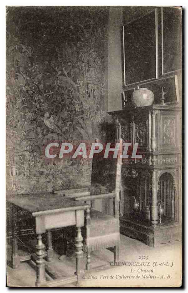 CPA Chenonceaux Le Chateau Cabinet vert de Catherine de Medicis