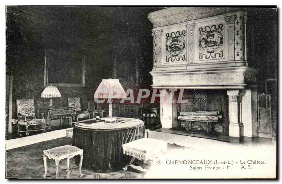 CPA Chenonceaux Le Chateau Salon Francois 1er