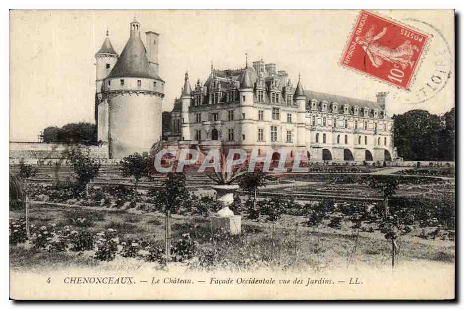 CPA Chenonceaux Le Chateau Facade Occidentale vue des Jardins