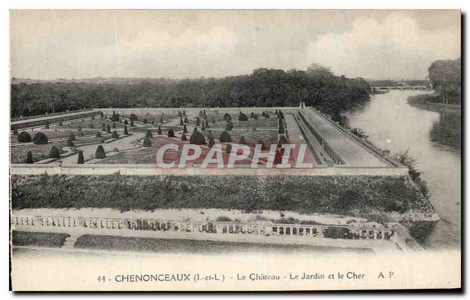 CPA Chenonceaux La Chateau Le Jardin et le Cher