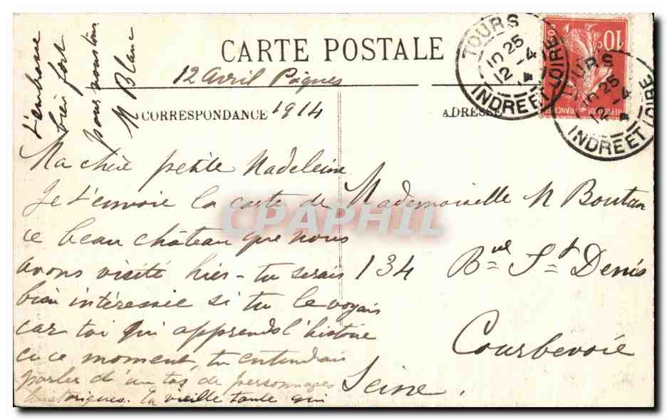 CPA Chenonceaux Le Chateau Ensemble et Facade Thomas Bohier — Rückseite