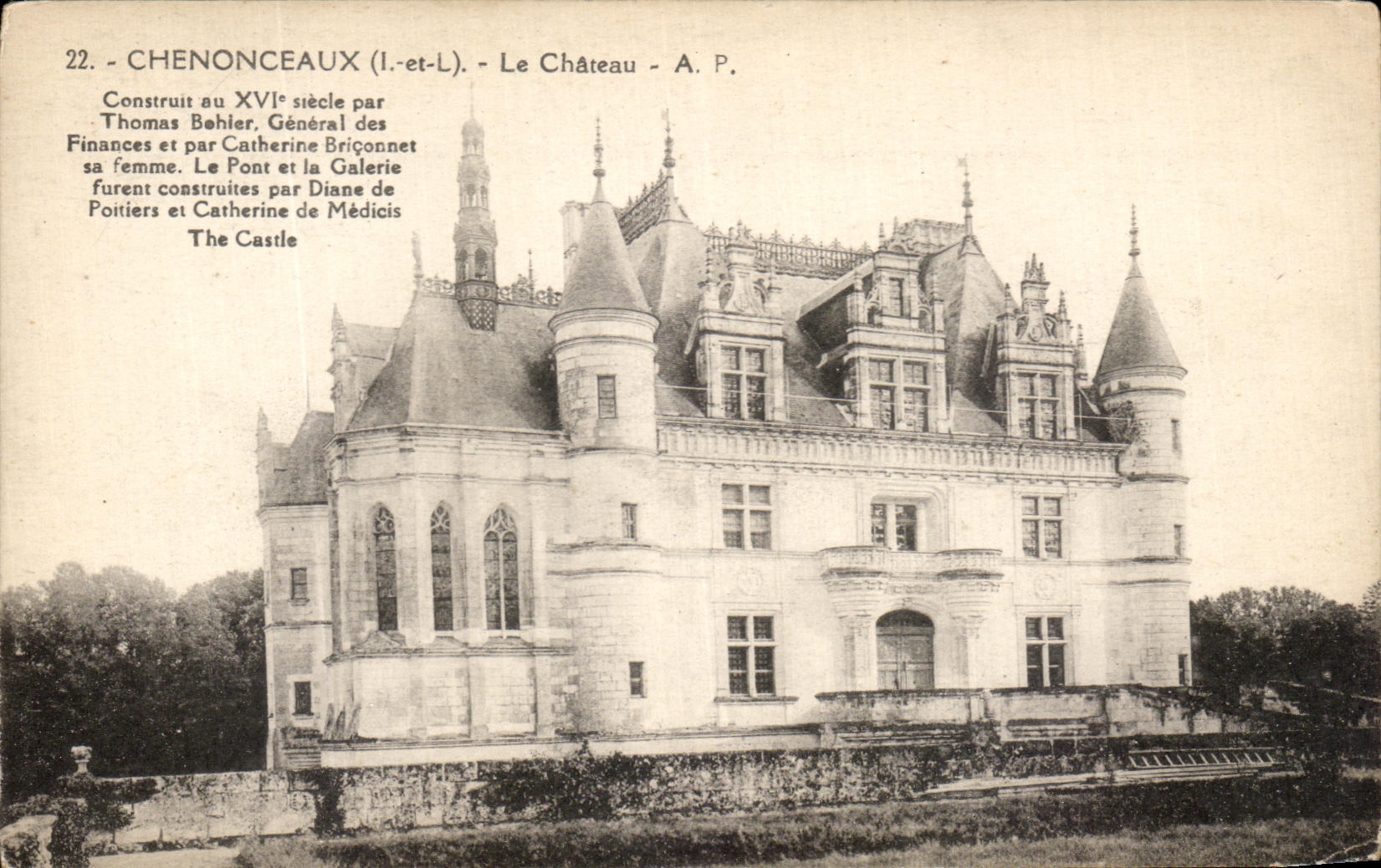 CPA Chenonceaux La Chateau EConstruit au siecle par Thomas Bohler 