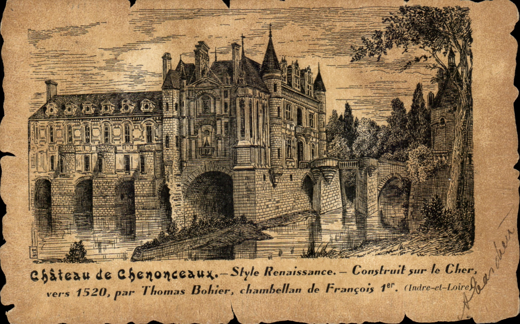 CPA Chateau de Chenonceaux Style Renaisance Construit sur le Cher 